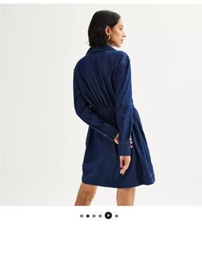 Sonoma Goods for Life long-sleeve denim shirt dress drawstring waist & pockets.